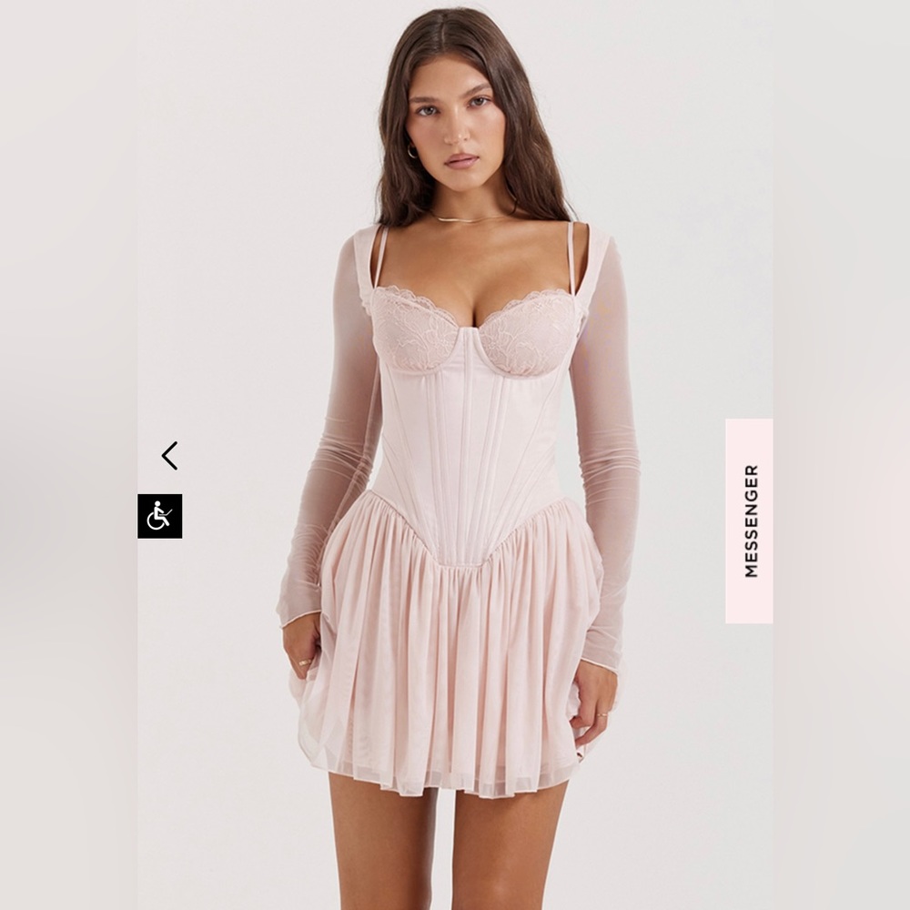 Vivi Soft Peach Corset Mini Dress